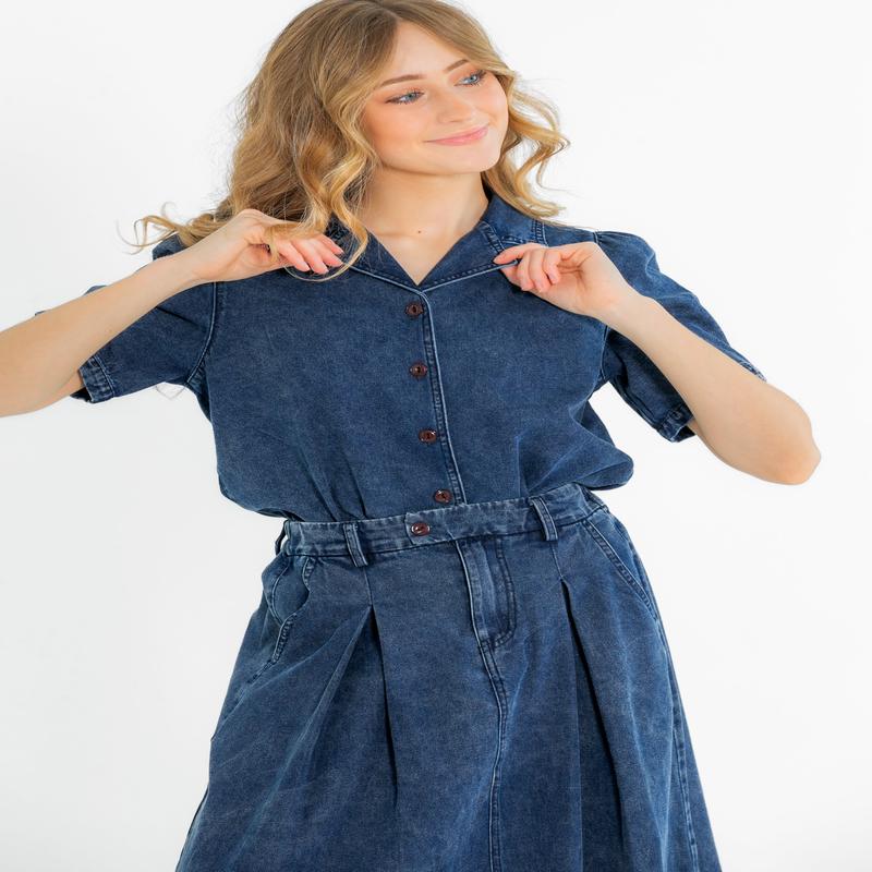 Denim Blue Button Up Top - FINAL SALE