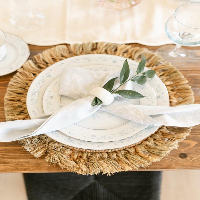 Floral Gray Cloth Napkins