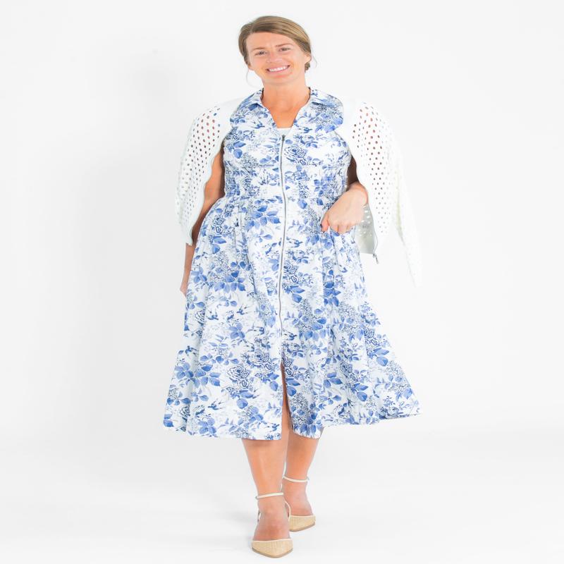Floral Smocked Half Zip A-line Dress - FINAL SALE