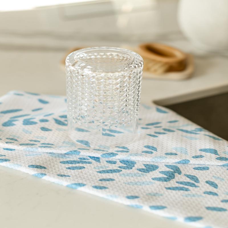 Geometry Reeds Printed Midday Waffle Tea Towel