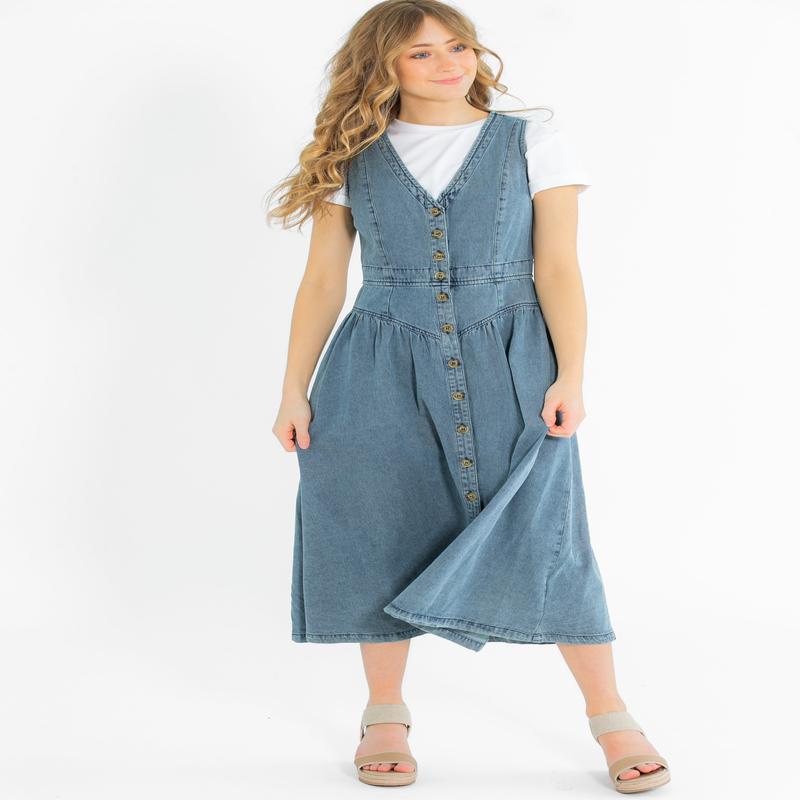 HeartloomJamie Front Button Denim Midi Dress - FINAL SALE