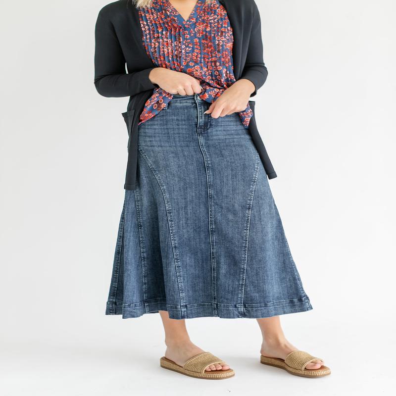 LIVERPOOL Denim Mermaid Maxi Skirt - FINAL SALE