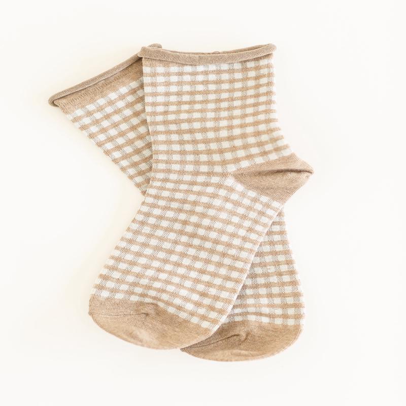 Picnic Gingham Mid Crew Socks