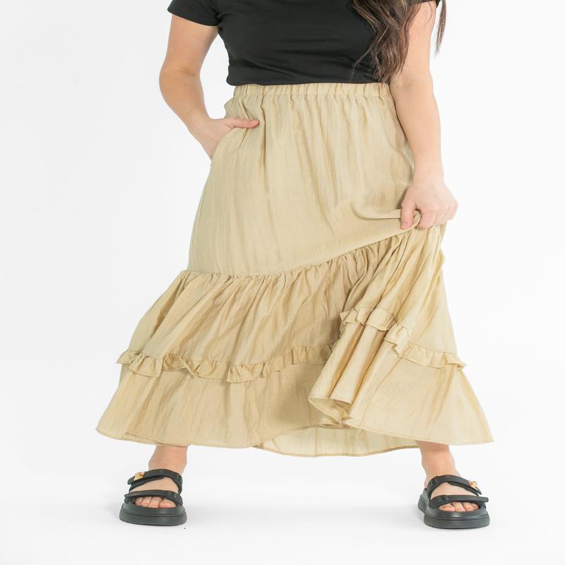 Ruffled Detail Midi Skirt - FINAL SALE