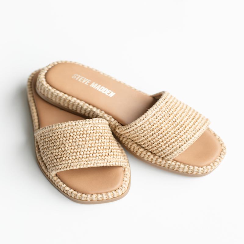 Steve Madden Boardwalk Beachy Raffia Slide Sandals - FINAL SALE