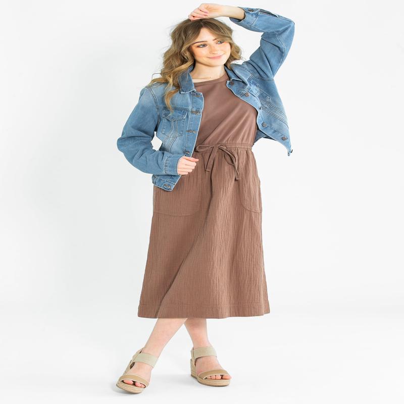 Brendie Knit Cotton Drawstring Maxi Dress - FINAL SALE