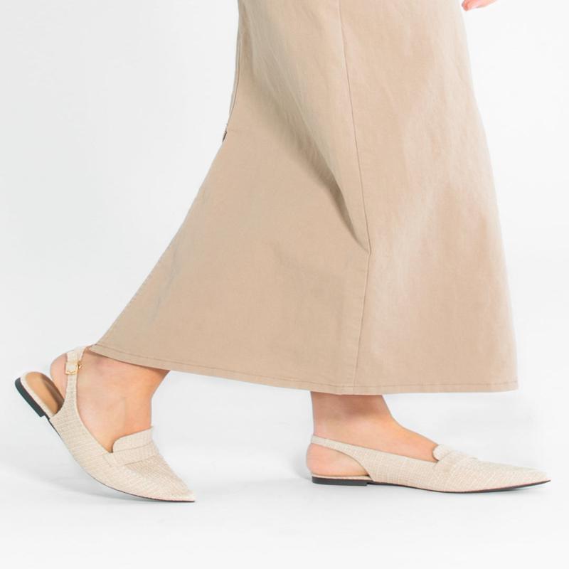 Casual Linen Pointed Toe Flat Mules - FINAL SALE