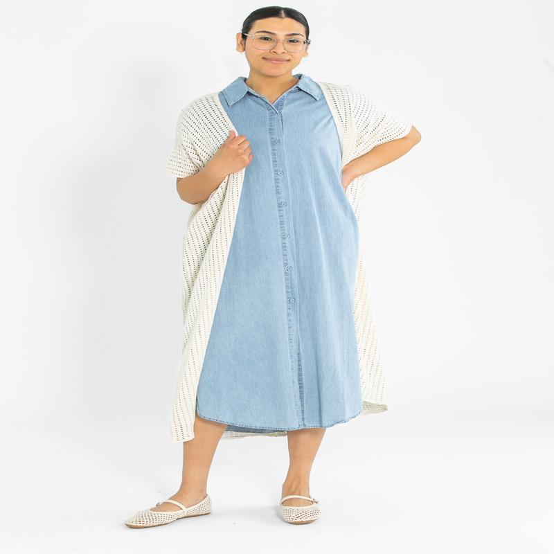 Cheese Board Short Sleeve Long Kimono - FINAL SALE