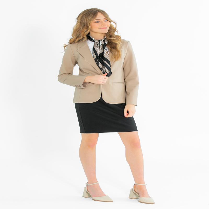 Cressida Stretchy Black Knit Midi Skirt - FINAL SALE