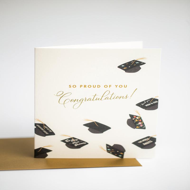 Flying Hats Graduation Greeting Card - FINAL SALE