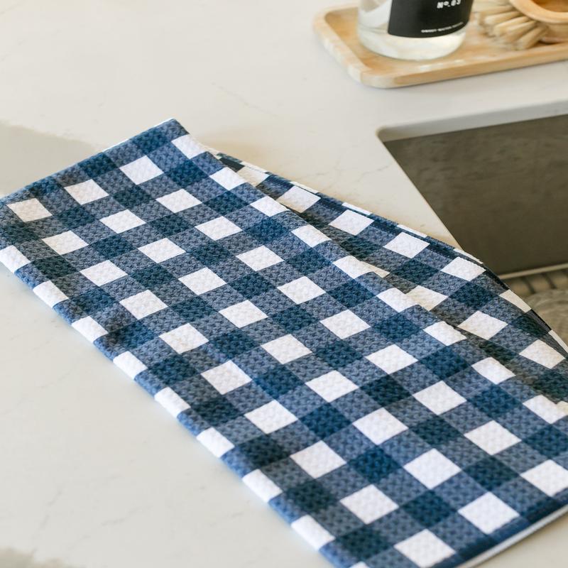 Geometry Gigi Navy Tea Towel