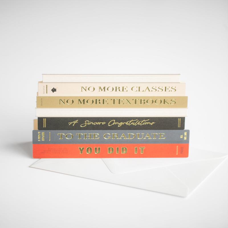 Graduation Books Die-cut Greeting Card - FINAL SALE