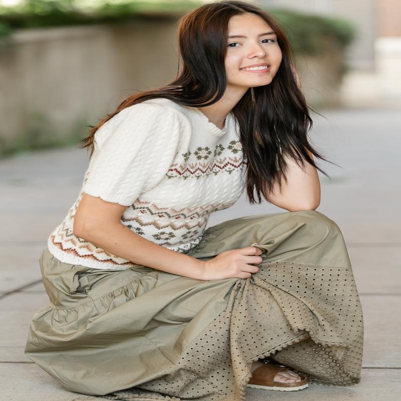 Heartloom Coco Eyelet Hem Maxi Skirt