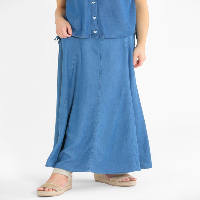 Indigo Tencel Maxi Denim Skirt - FINAL SALE