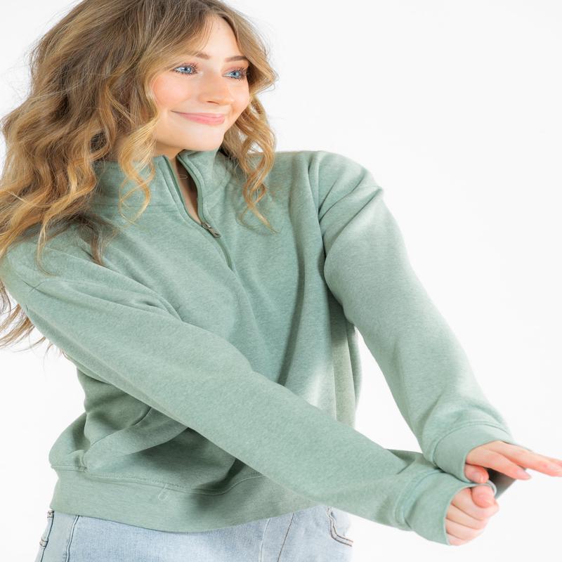 Kala Pullover Half-Zip Up Terry Sweatshirt - FINAL SALE