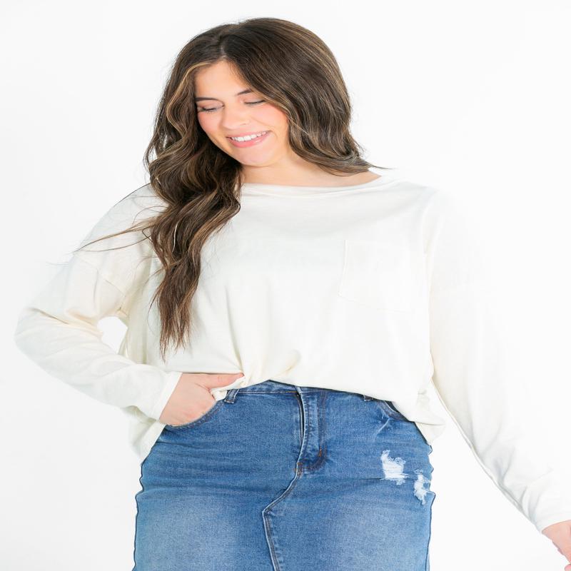 Long Sleeve Crewneck Pocket Tee - FINAL SALE