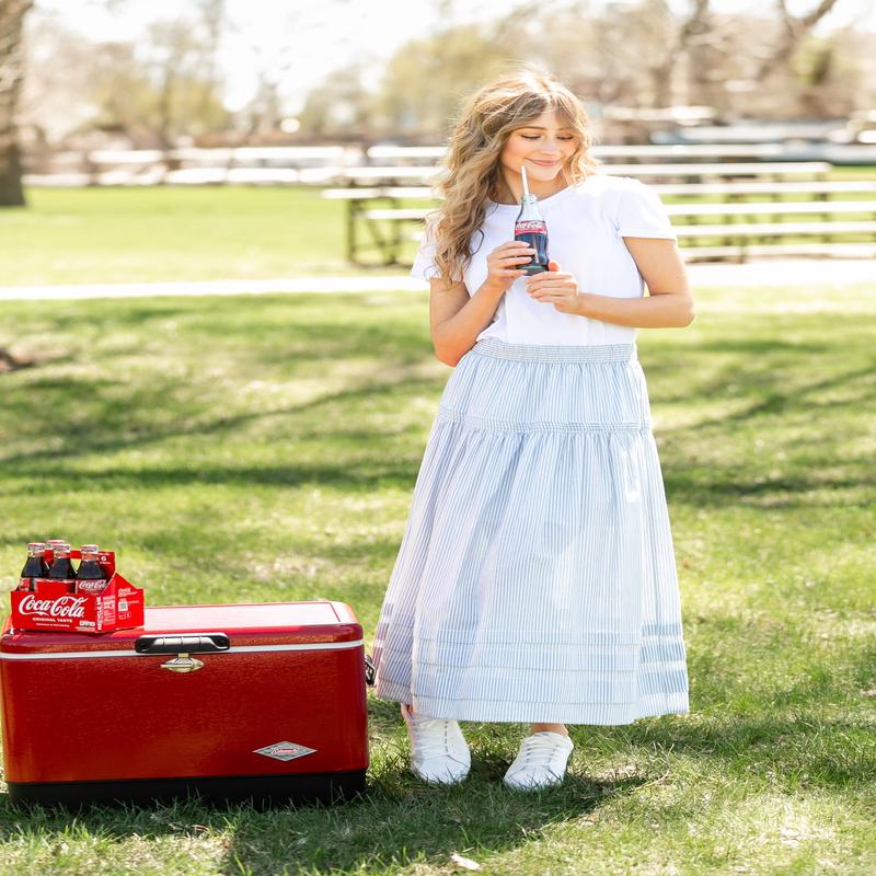 Palmer Striped Pleats Midi Skirt - FINAL SALE