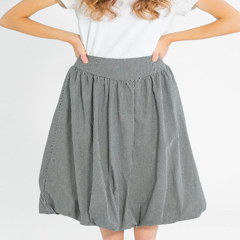 Quincy Gingham Balloon Midi Skirt - FINAL SALE
