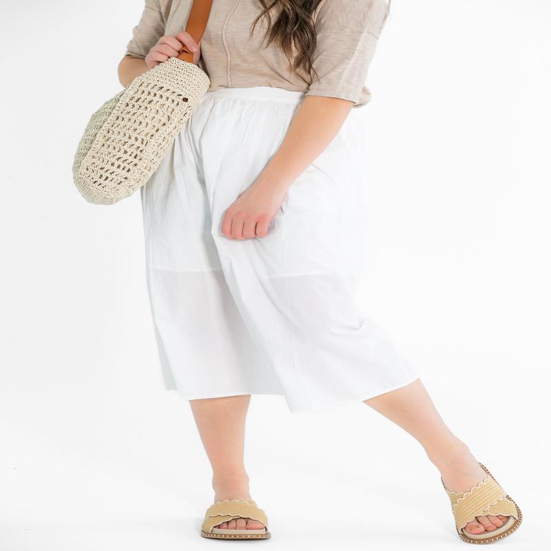 Rora Ivory A-line Midi Skirt - FINAL SALE