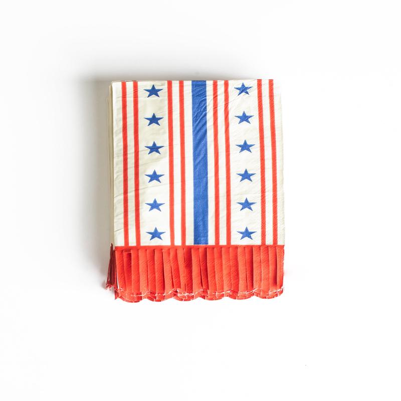 Stars and Stripes Scallop Dinner Napkin 24ct