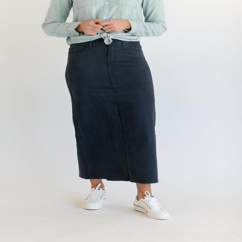 Stella Navy Denim Maxi Skirt - FINAL SALE
