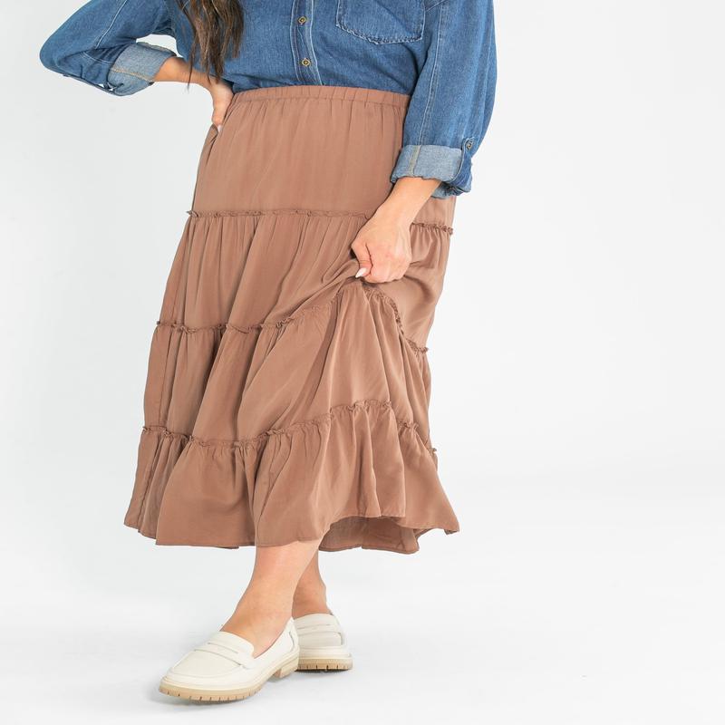 Tiered Elastic Waist Maxi Skirt - FINAL SALE