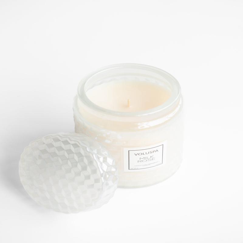 Voluspa Milk Rose 18oz Large Jar Candle