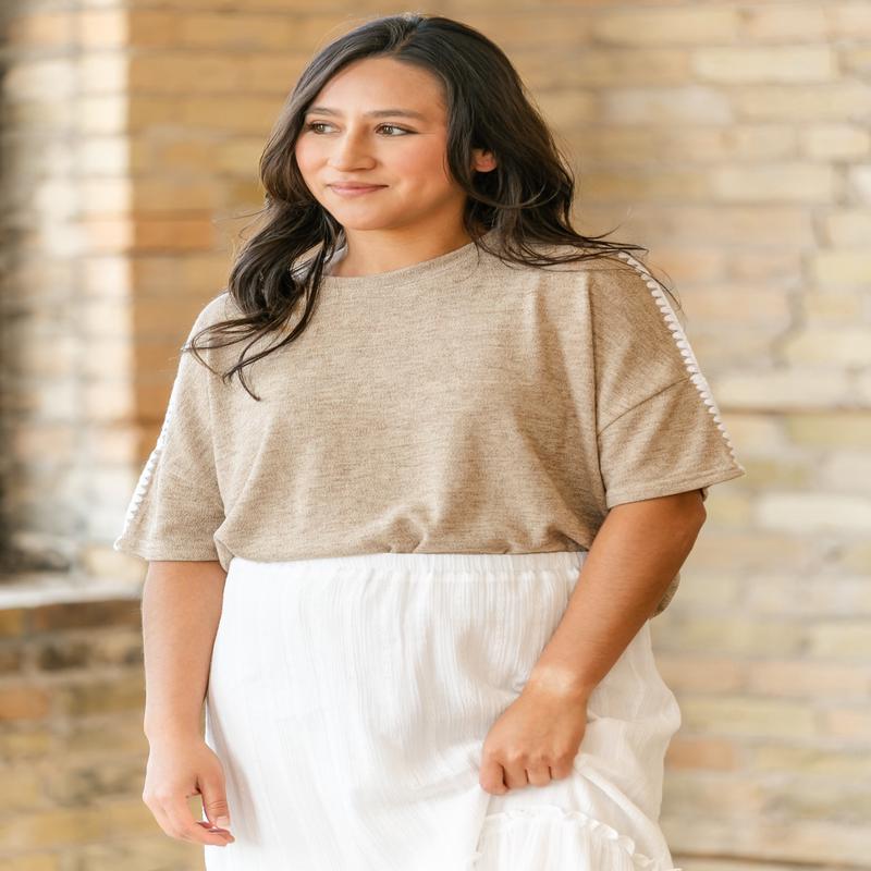 Contrast Stitch Detail Knit Top - FINAL SALE