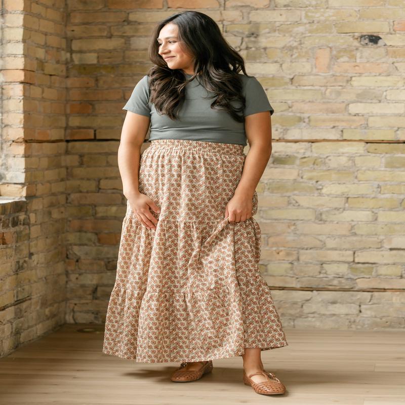 Cotton Boho Floral Skirt
