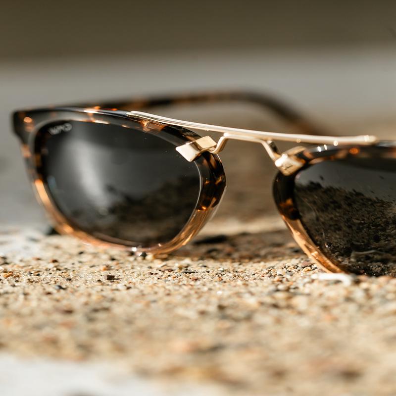 Crystal Brown Tortoise Square Frame Polarized Sunglasses