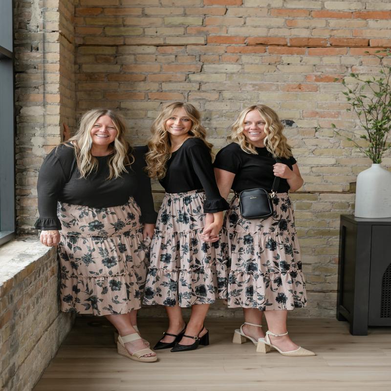 Giana Ruffle Tiered Midi Skirt