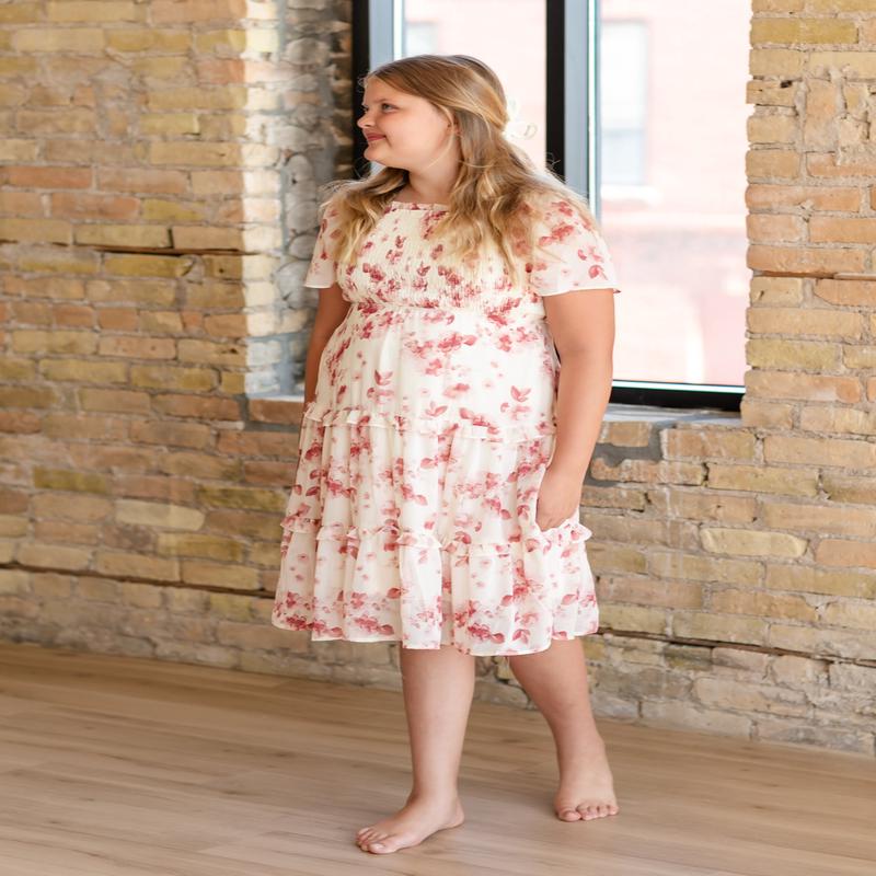Girl's Romantic Floral Smocked Dress - FINAL SALE