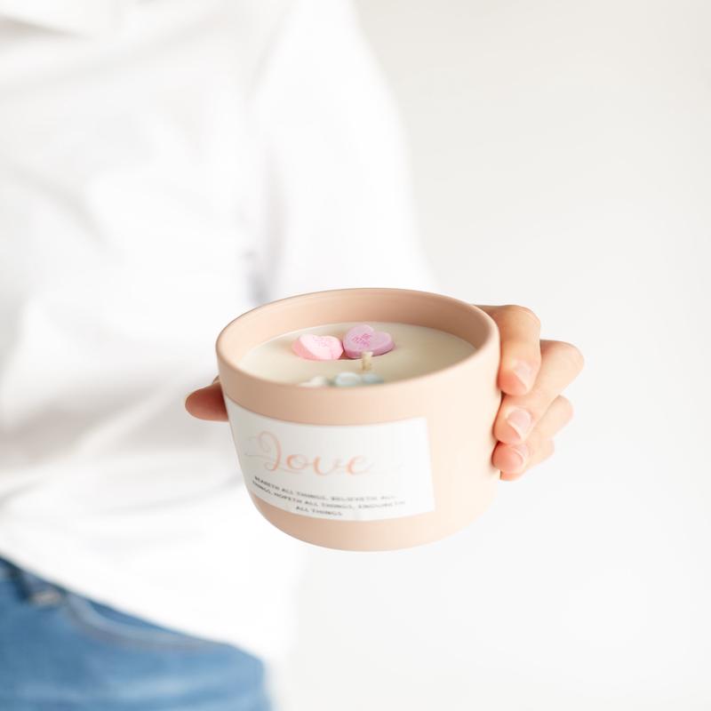 KJV Bible Verse Love Valentine's Candy Hearts Candle 13oz