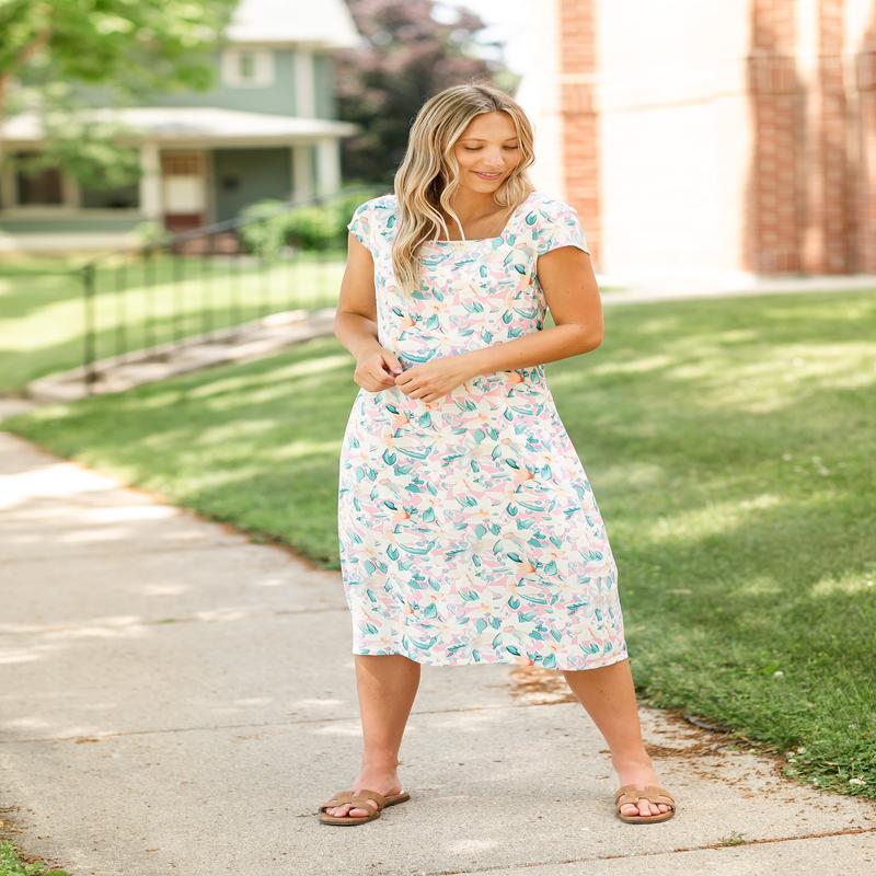 Reece Short Sleeve Straight Fit Midi Dress - FINAL SALE