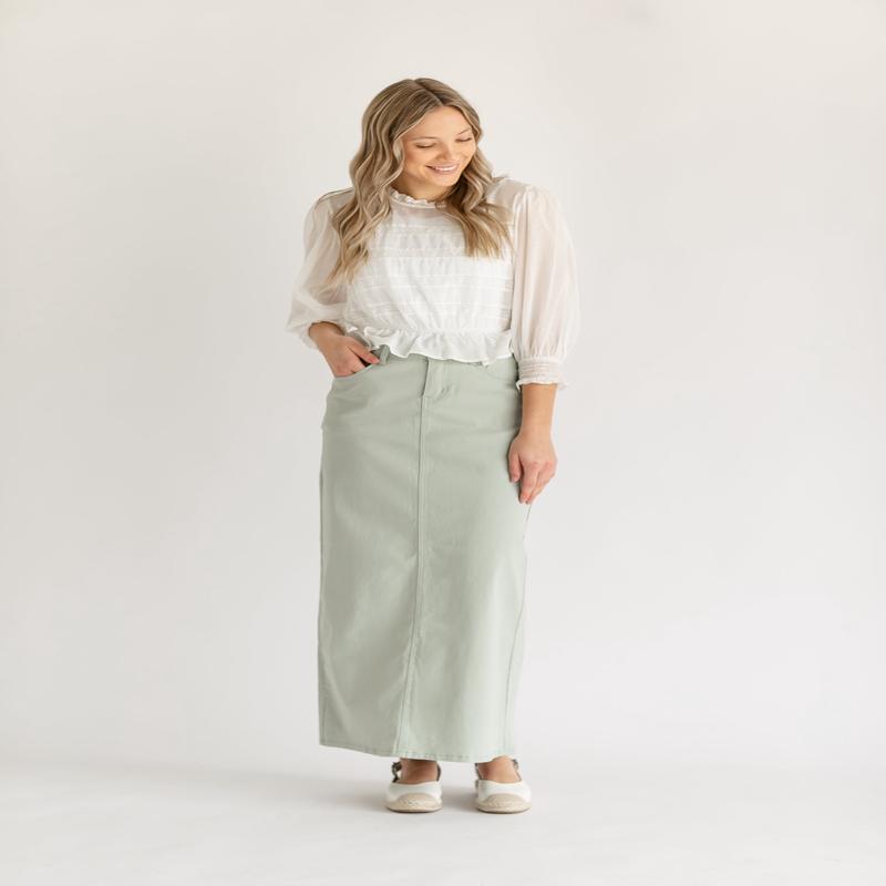 Stella Sage Denim Maxi Skirt - FINAL SALE