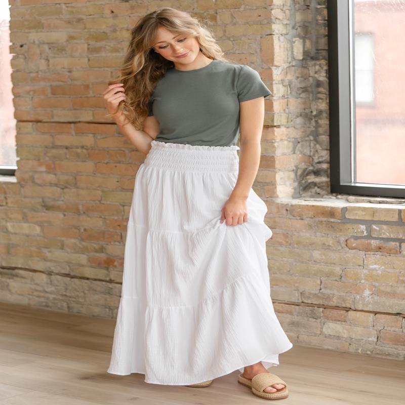 White Gauze Maxi Skirt - FINAL SALE