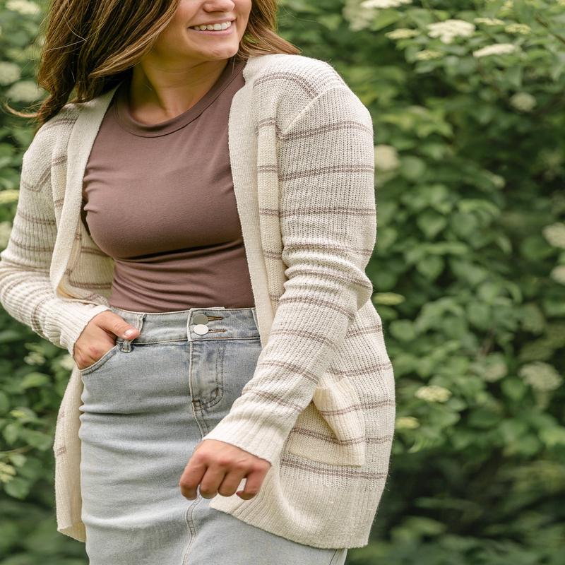 Breezy Knit Striped Cardigan