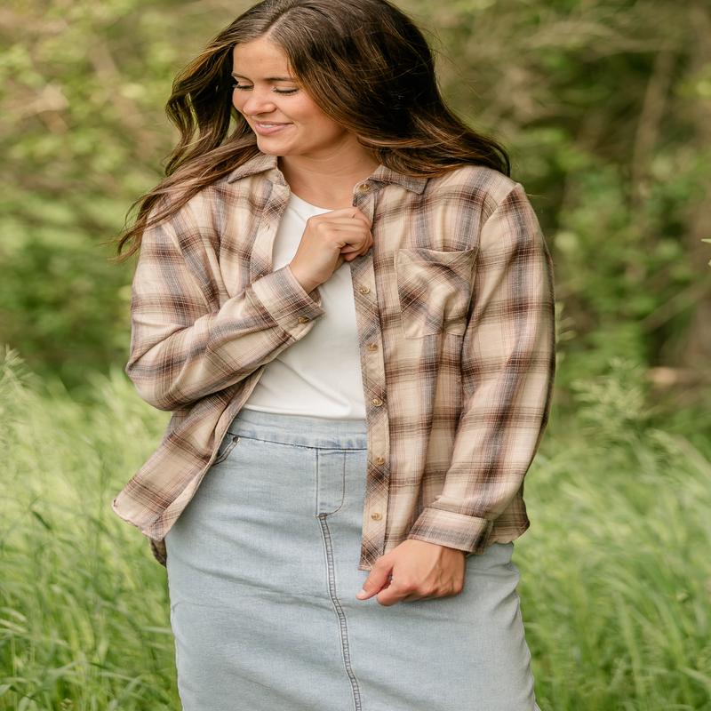 Classic Plaid Button Up Top