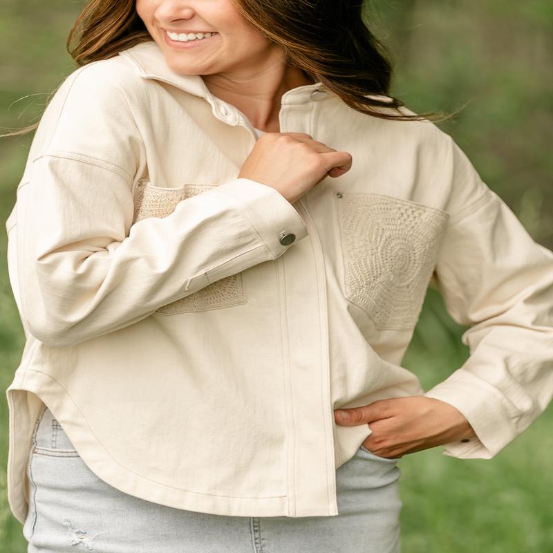Clear Eyes Crochet Pocket Shacket - FINAL SALE