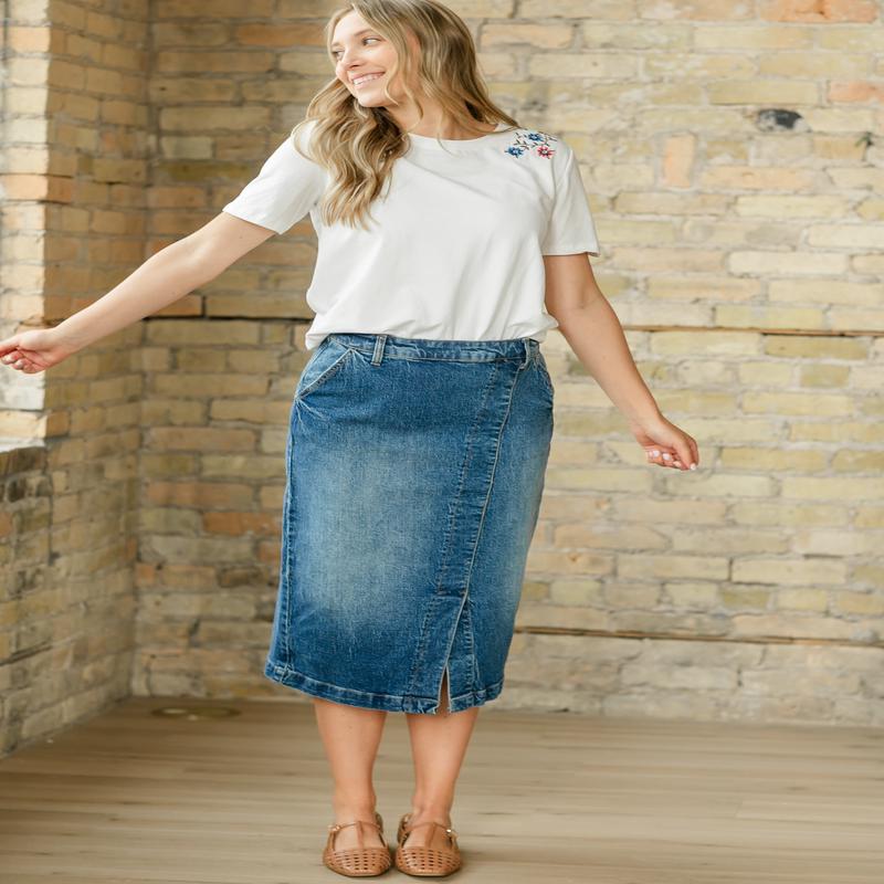 Floral Embroidered Crewneck Tee - FINAL SALE