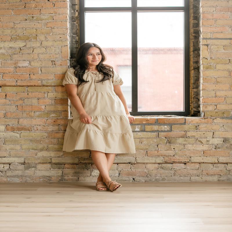 Gingham Short Sleeve Tiered Midi Dress - FINAL SALE