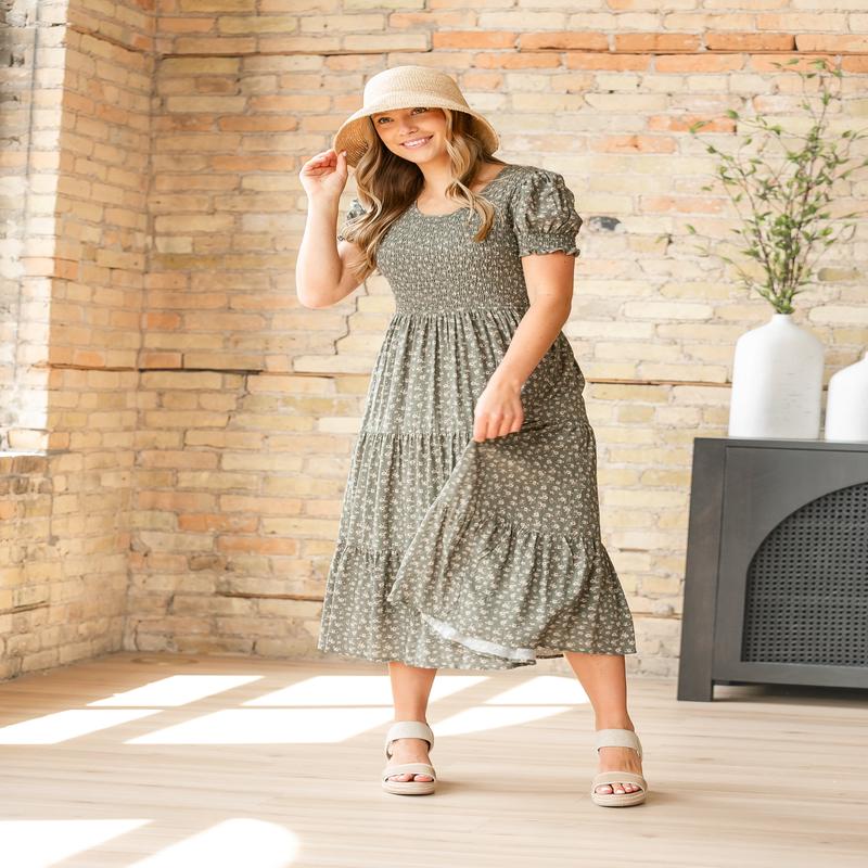 McCall Smocked Midi Dress