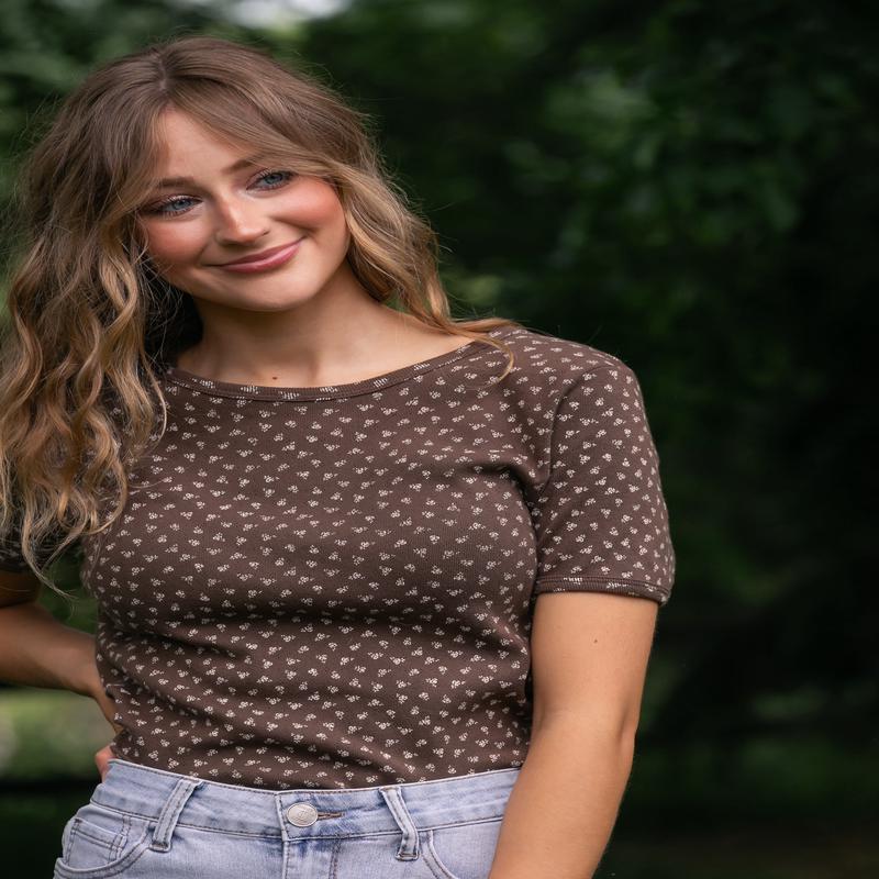 Pointelle Short Sleeve Tee