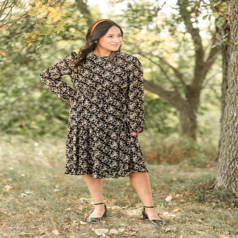 Printed Ruffle Midi Dress - FINAL SALE