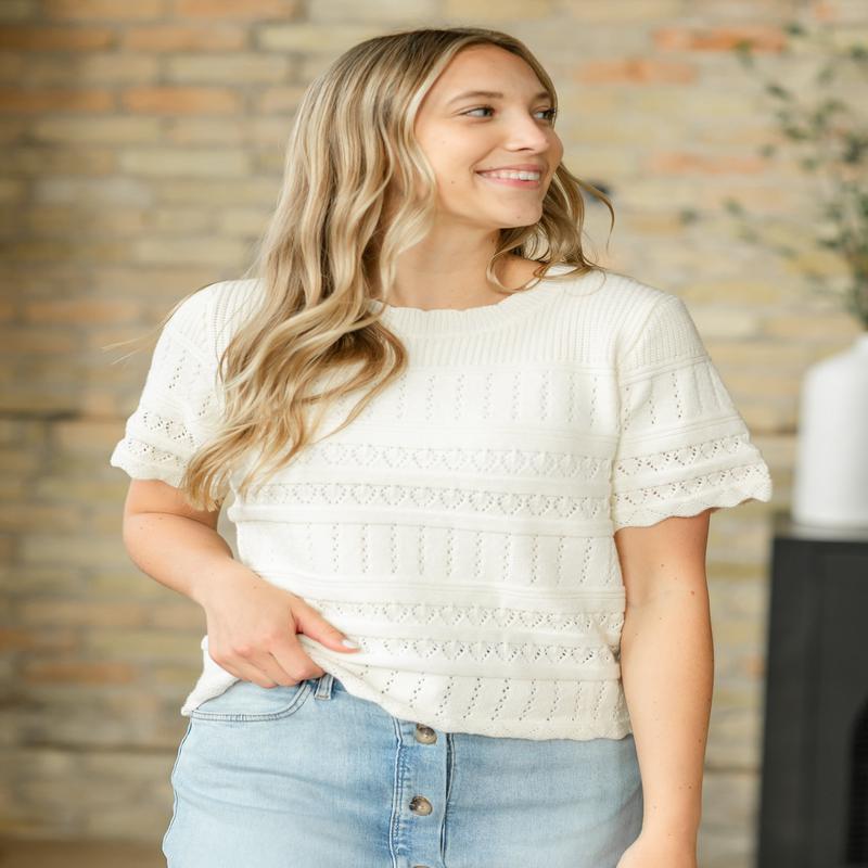 Scallop Edged Knit Top - FINAL SALE