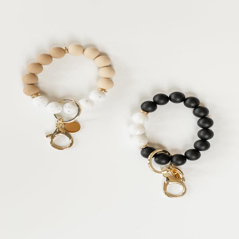 Silicone Beaded Keychain Wristlet