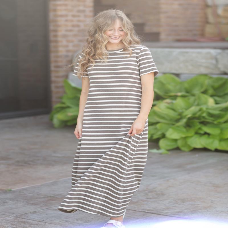 Striped Knit Maxi Dress