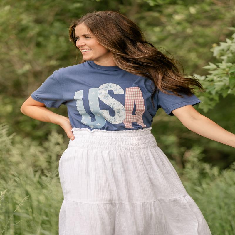 USA Picnic Patchwork T-shirt - FINAL SALE