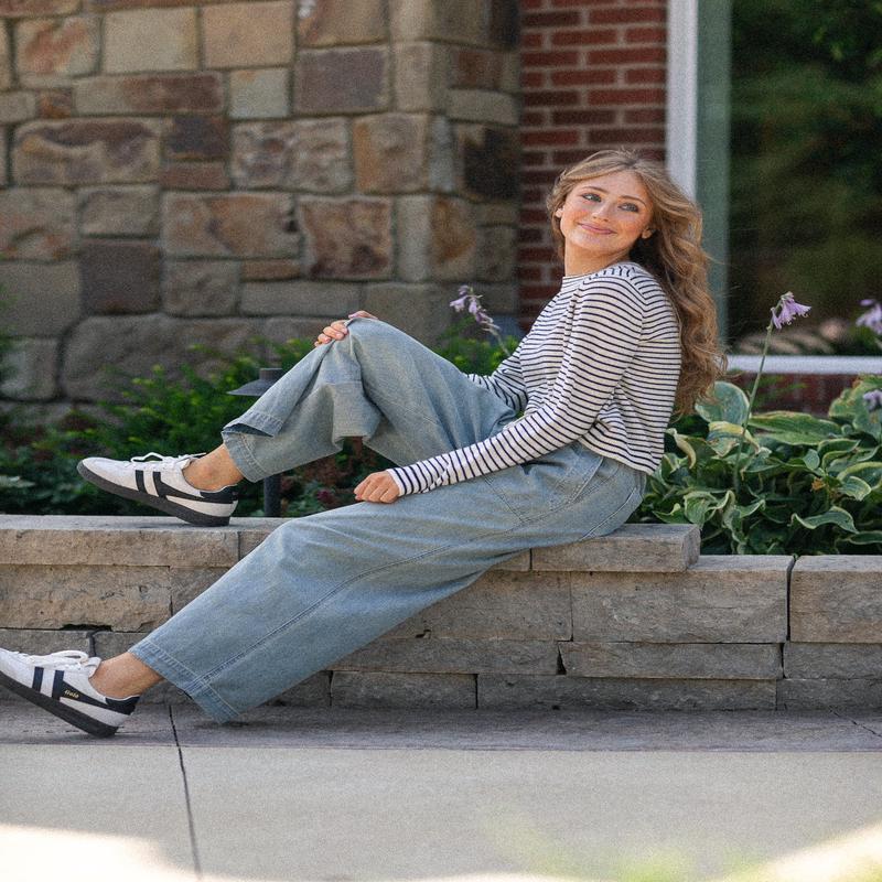 Elastic Waist Denim Pants