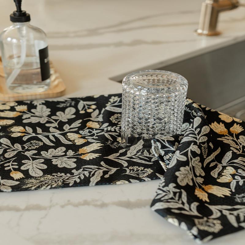 Geometry Woodland Wildflowers Tea Towel